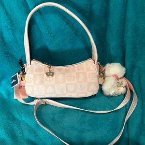 Juicy Couture Light Pink Shoulder Bag with Plush Charm
